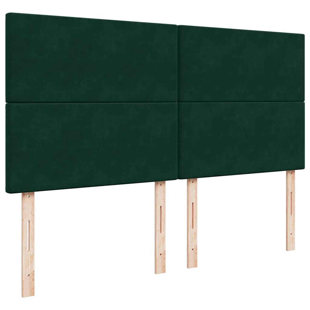 Pat box spring cu saltea, verde închis, 180x200 cm, catifea GartenMobel Dekor