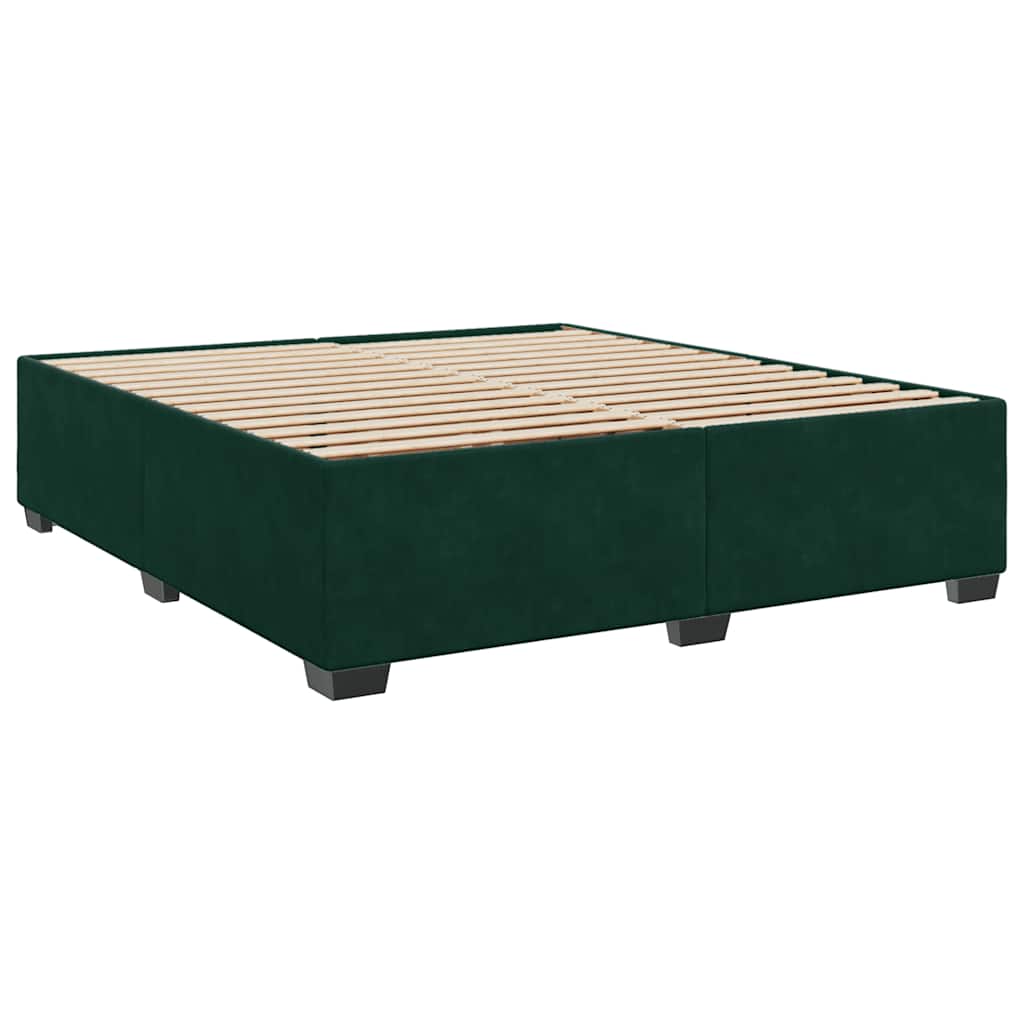 Pat box spring cu saltea, verde închis, 180x200 cm, catifea GartenMobel Dekor