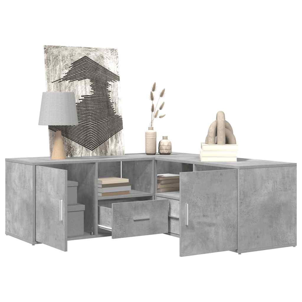 Dulap de colț, gri beton, 200x40x45 cm, lemn prelucrat GartenMobel Dekor