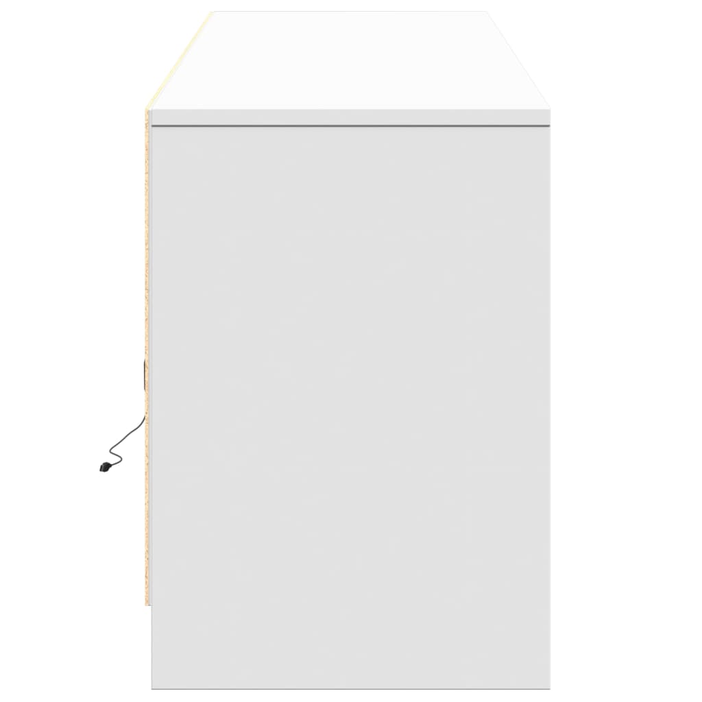 Dulap TV cu LED, alb, 180x34x50 cm, lemn prelucrat GartenMobel Dekor