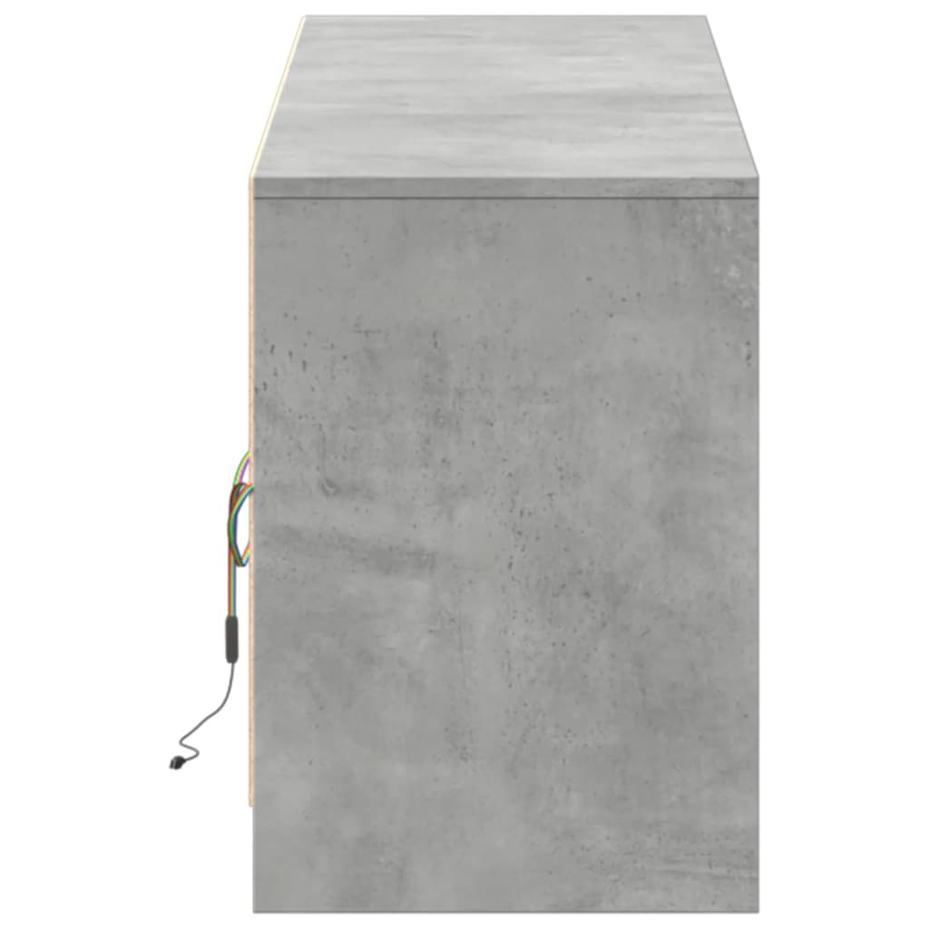 Dulap TV cu LED, gri beton, 180x34x50 cm, lemn prelucrat GartenMobel Dekor