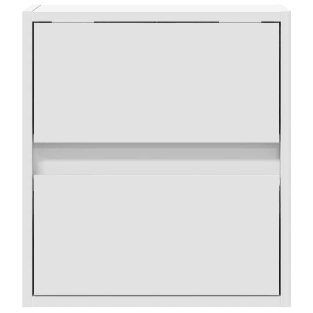 Noptiere montate pe perete cu lumini LED, 2 buc., alb GartenMobel Dekor