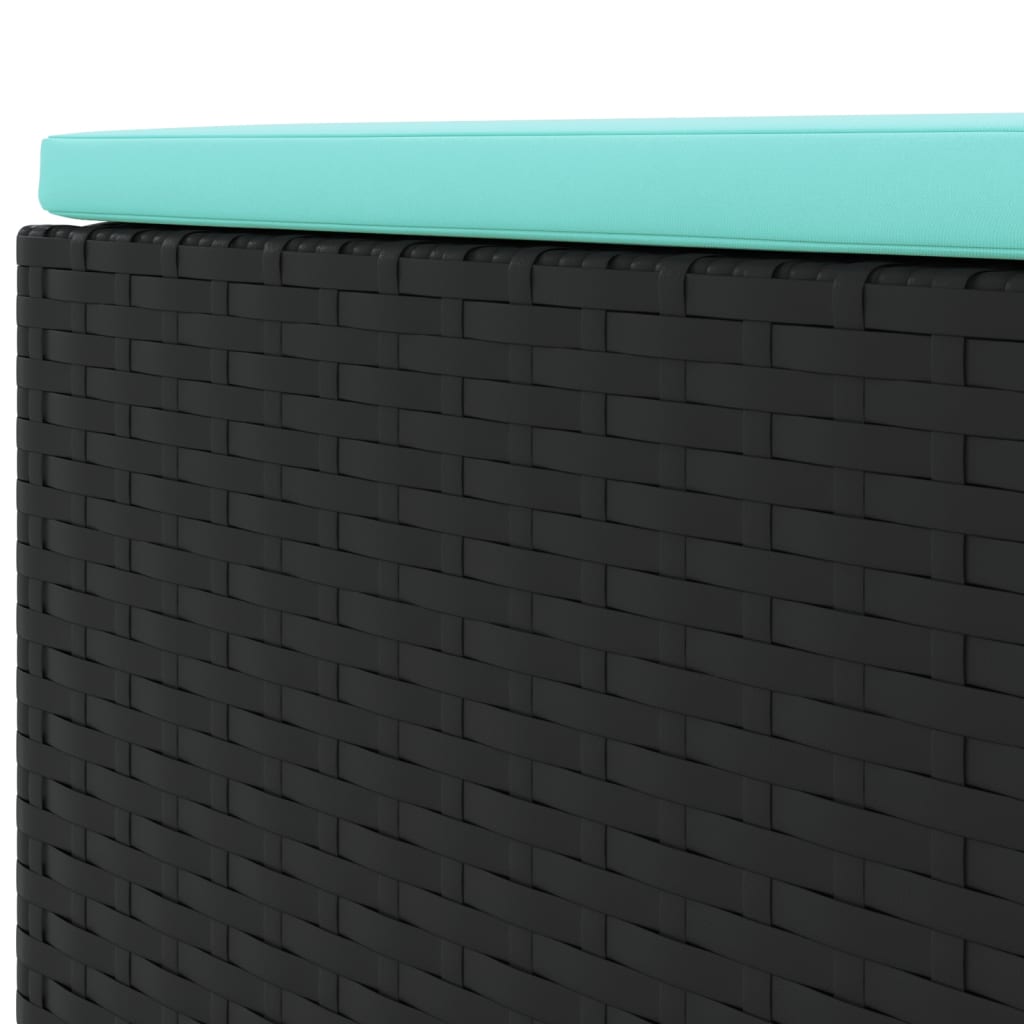 Set șezlonguri de grădină, 5 piese, cu perne, negru, poliratan GartenMobel Dekor