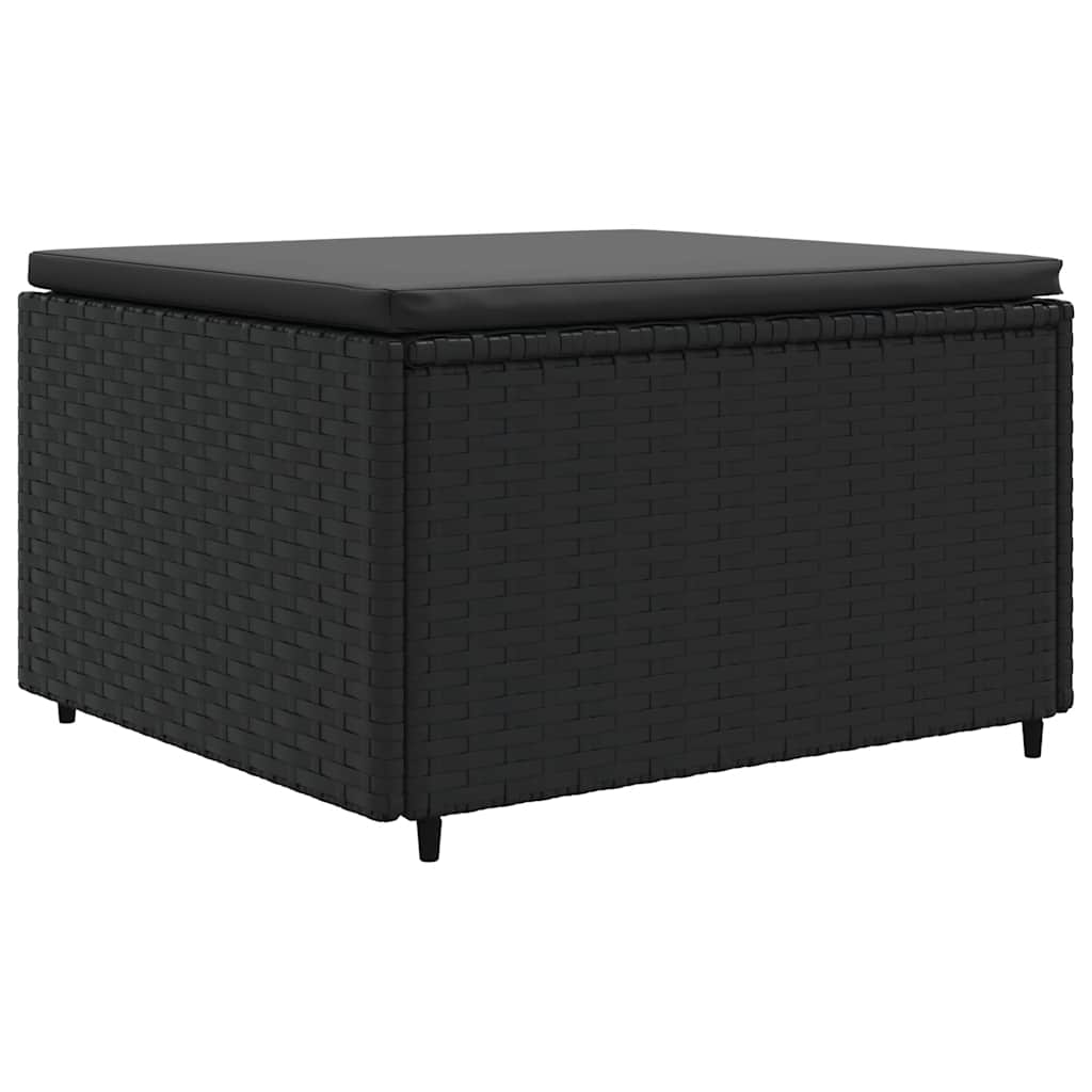 Set mobilier de grădină cu perne, 6 piese, negru, poliratan GartenMobel Dekor