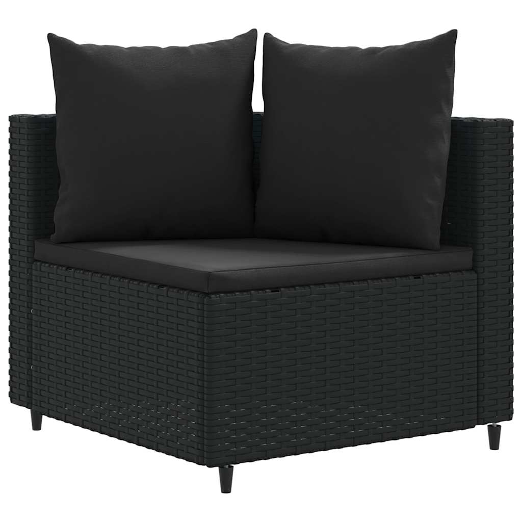 Set mobilier de grădină cu perne, 5 piese, negru, poliratan GartenMobel Dekor