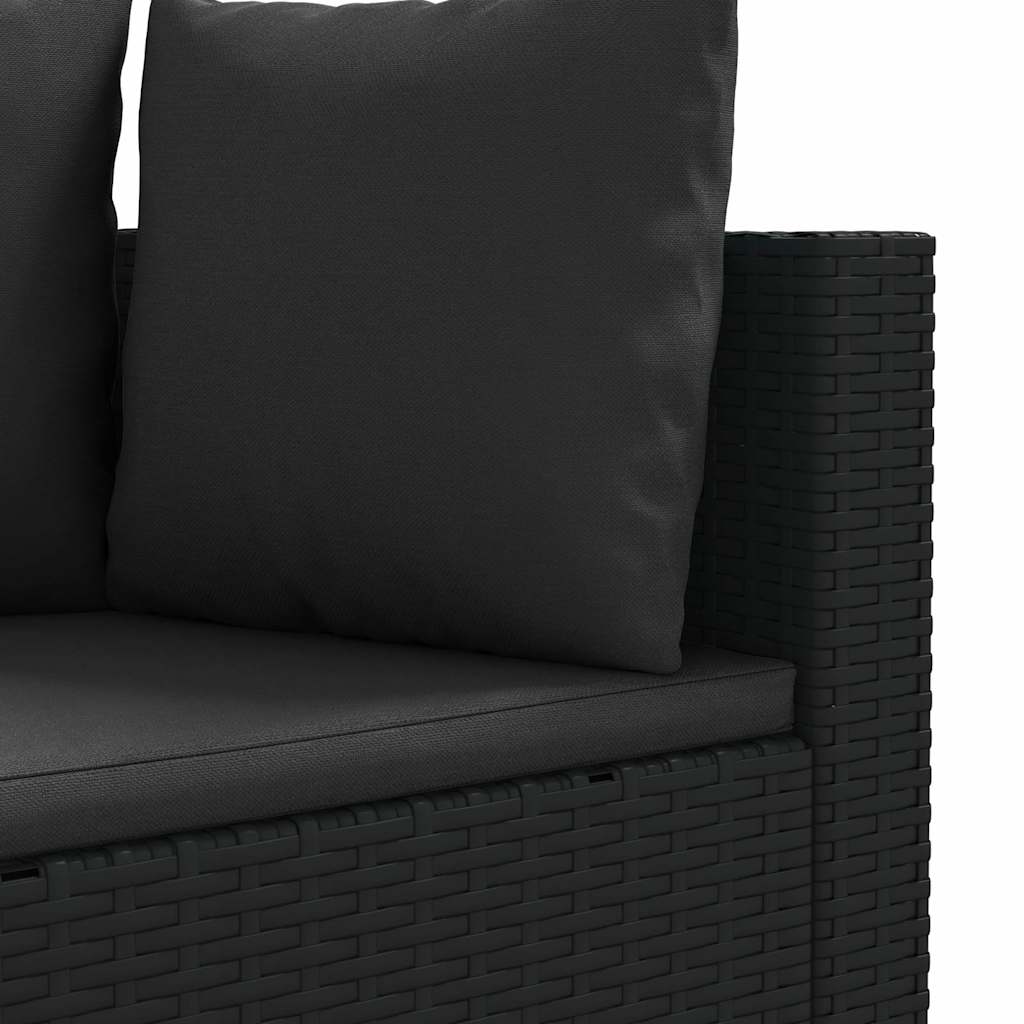 Set mobilier de grădină cu perne, 5 piese, negru, poliratan GartenMobel Dekor