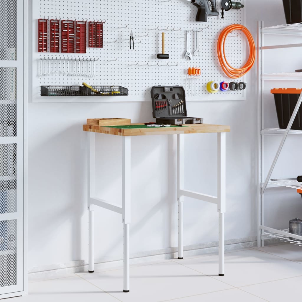 Banc lucru 80x60x(73-99,5) cm lemn masiv acacia dreptunghiular GartenMobel Dekor