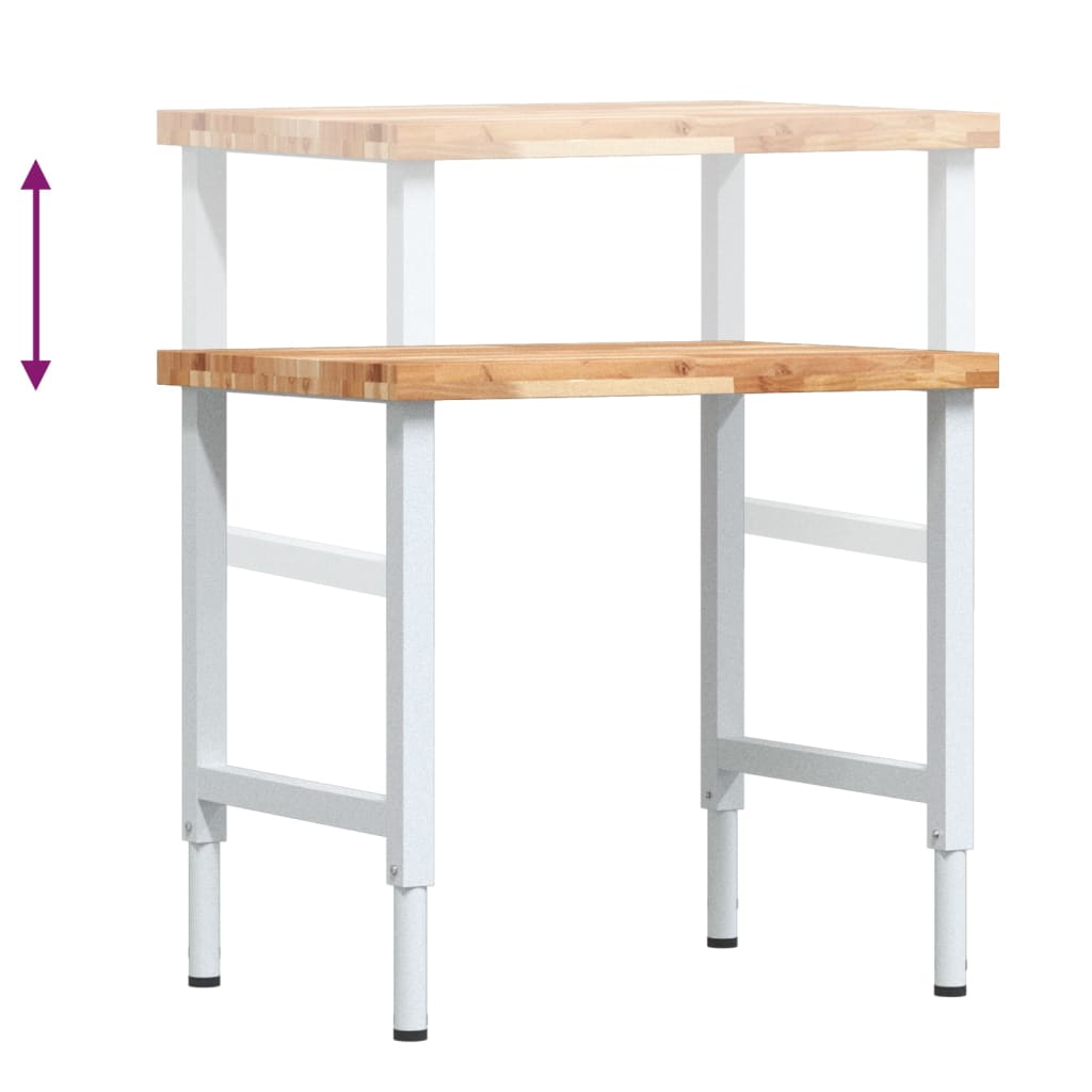Banc lucru 80x60x(73-99,5) cm lemn masiv acacia dreptunghiular GartenMobel Dekor
