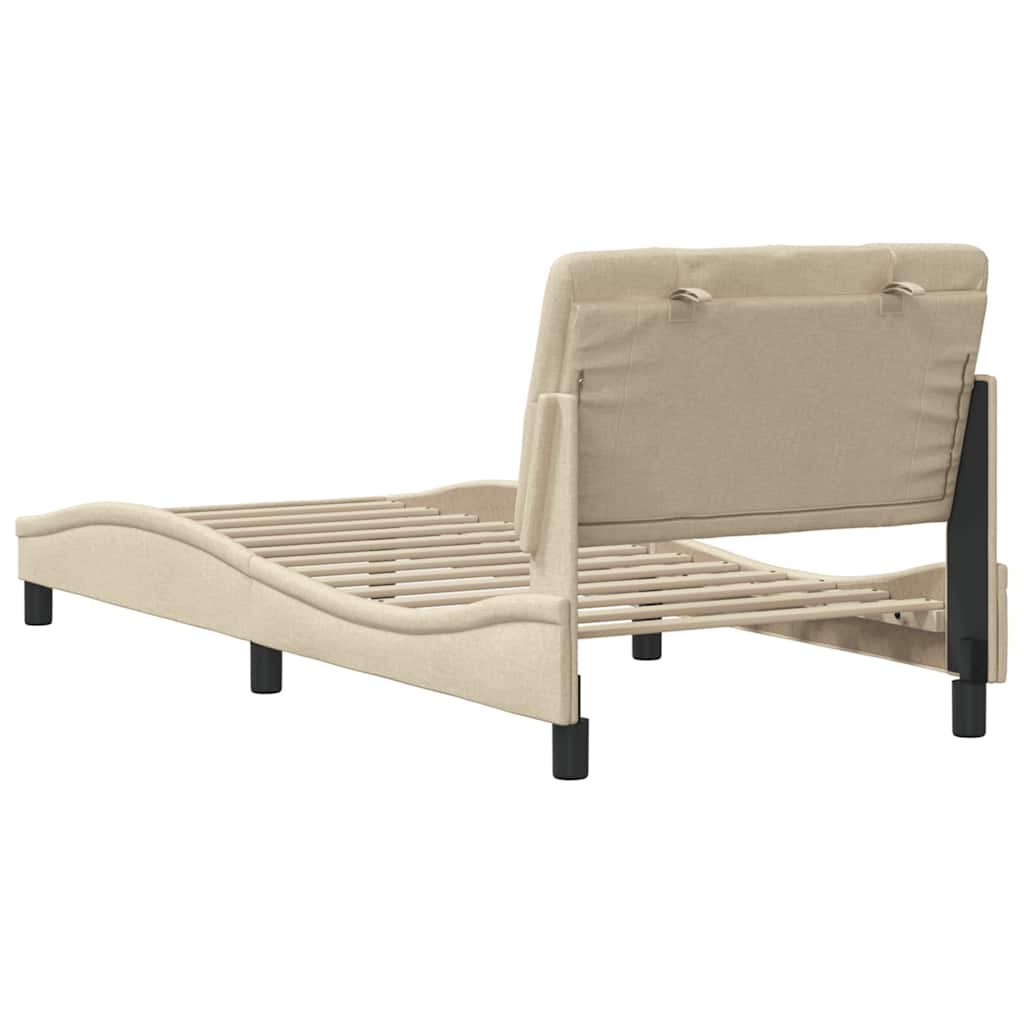 Cadru de pat fără saltea cremă 80x200 cm țesătură GartenMobel Dekor