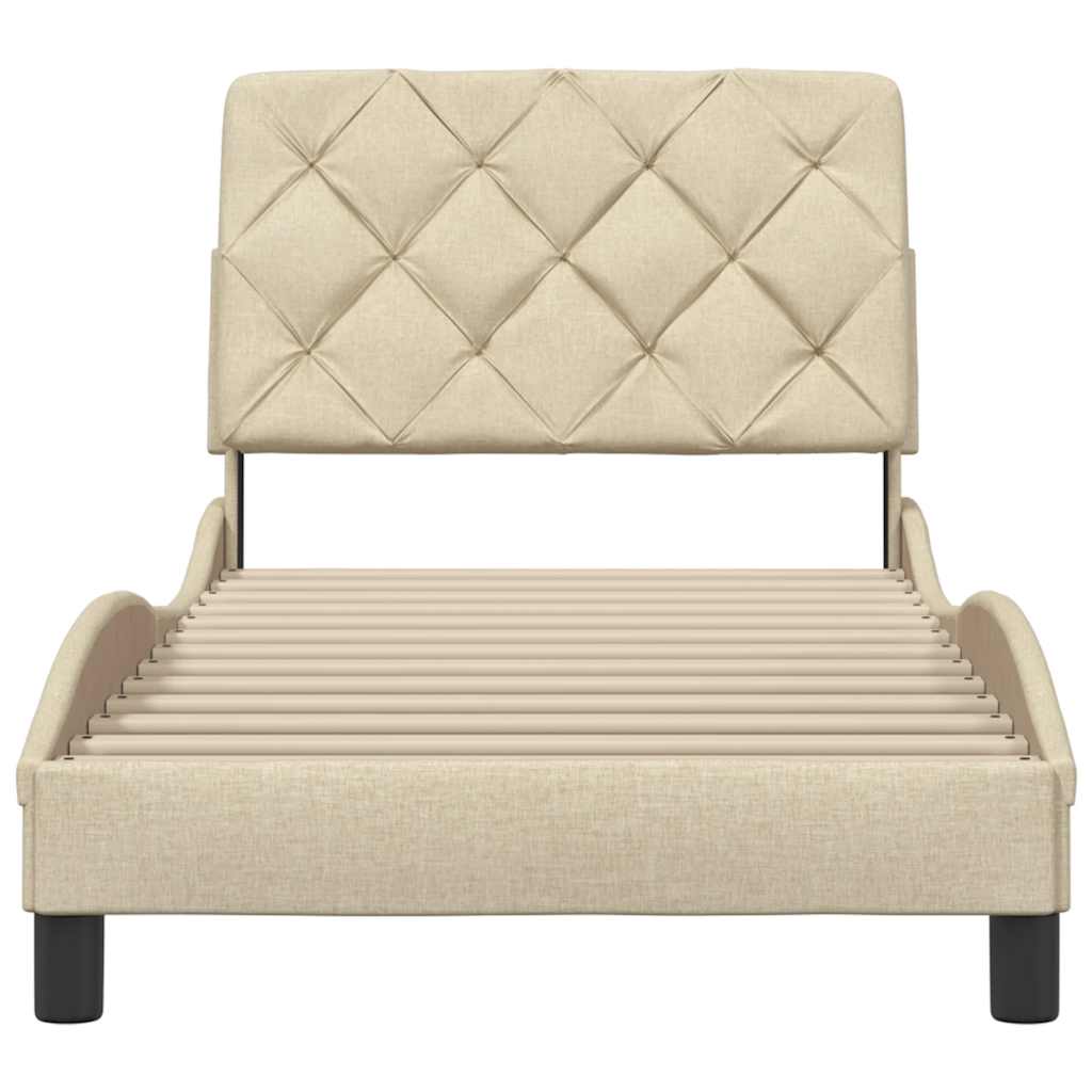Cadru de pat fără saltea cremă 80x200 cm țesătură GartenMobel Dekor