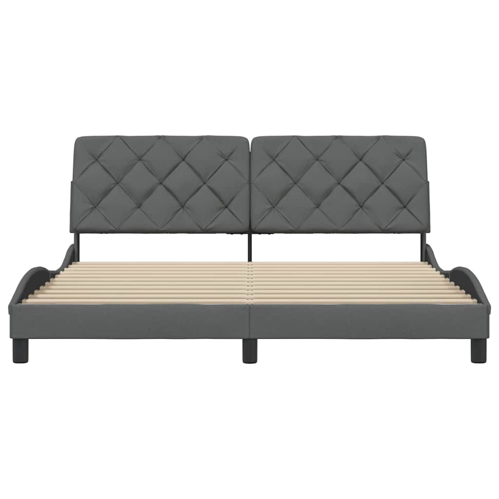 Cadru de pat fără saltea, gri închis, 180x200 cm, textil GartenMobel Dekor