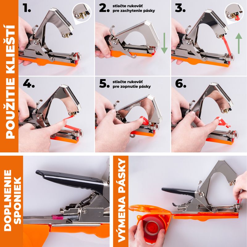 Cleste pentru legat plante Cameleon SP500, fixare rapida in gradina