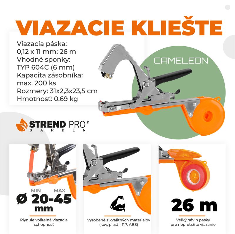 Cleste pentru legat plante Cameleon SP500, fixare rapida in gradina