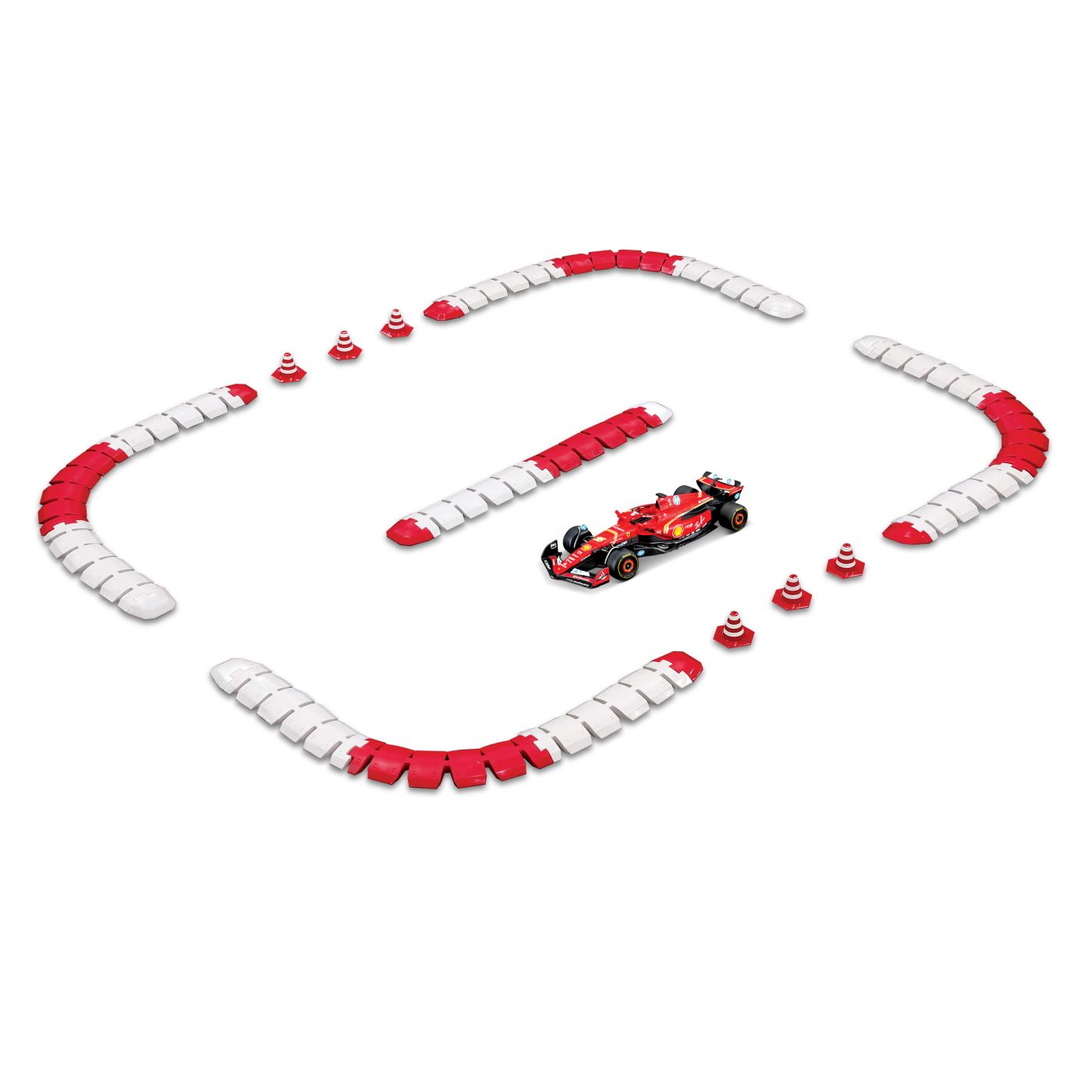 MAISTO SET PISTA CONSTRUIBILA CU MASINUTA FERRARI SF 24 RC CU TELECOMANDA 2.4GHz SCARA 1 LA 41