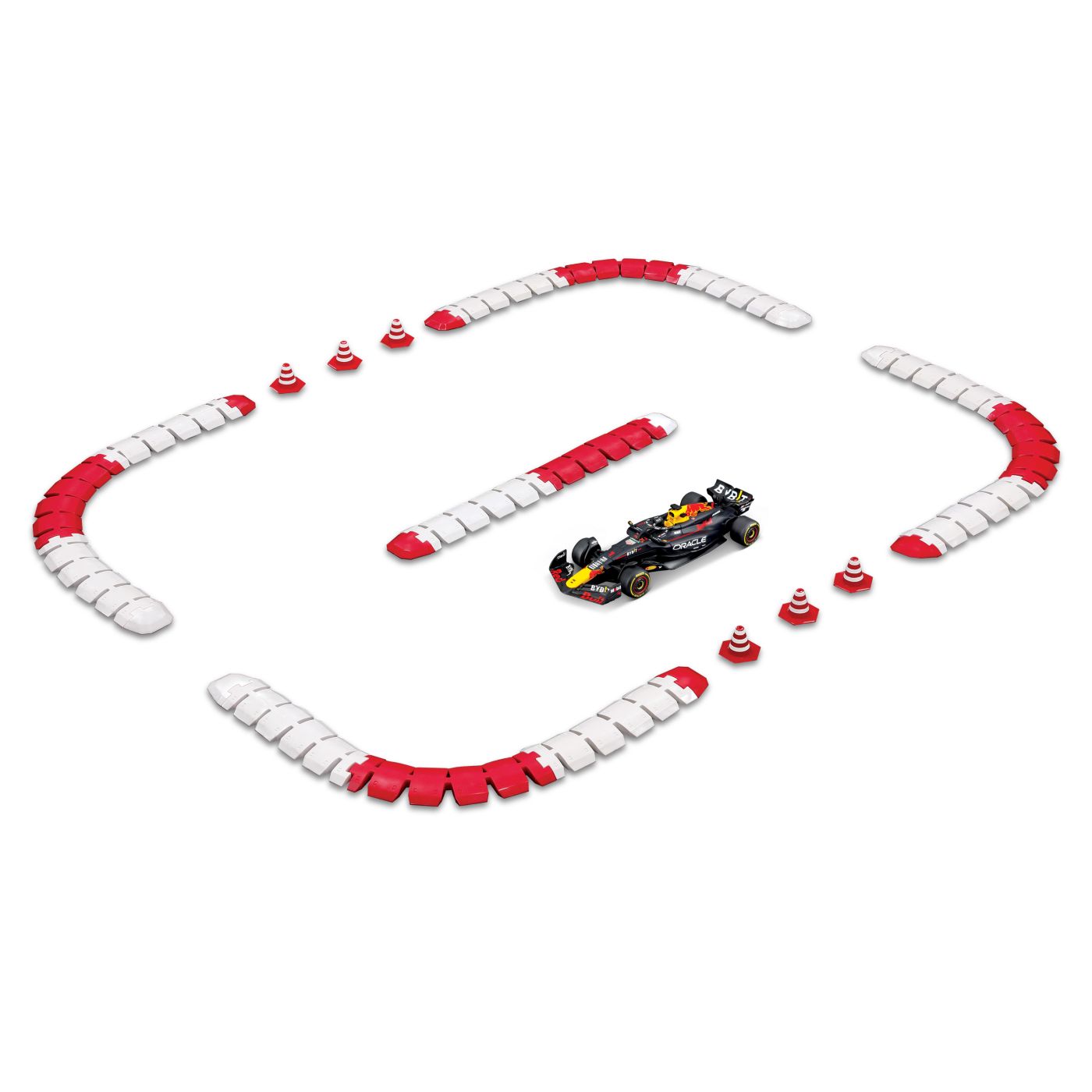 MAISTO SET PISTA CONSTRUIBILA CU MASINUTA ORACLE RED BULL RACING RB20 RC CU TELECOMANDA 2.4GHz SCARA 1 LA 41