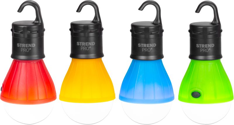 Svietidlo Strend Pro Camping C748, lampa kempingová, tvar žiarovky, 3xAAA, mix farieb, Sellbox 12 ks