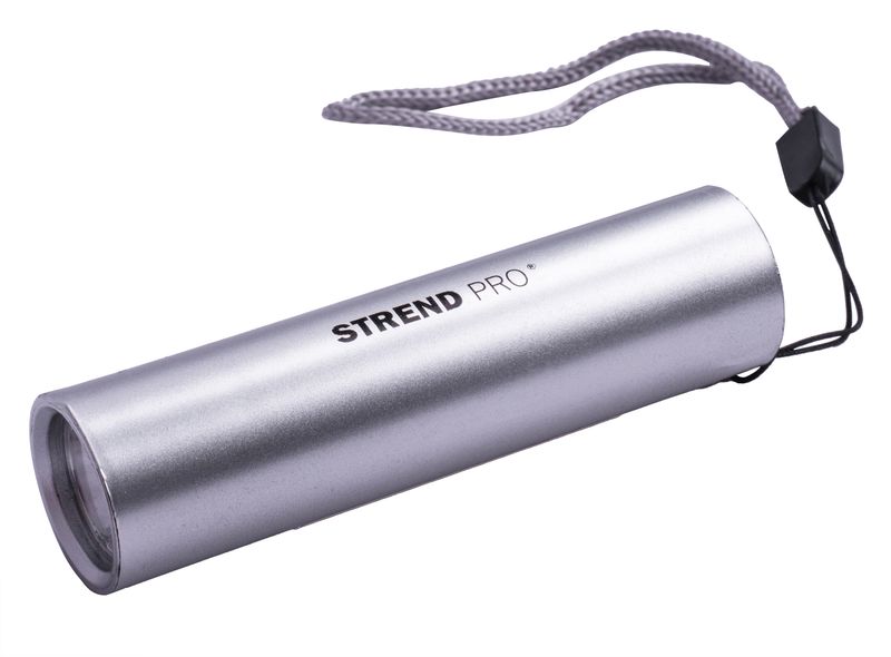 Svietidlo Strend Pro Flashlight NX1051, 50 lm, USB nabíjanie, čierna/strieborná, 77x19 mm, Sellbox 24 ks