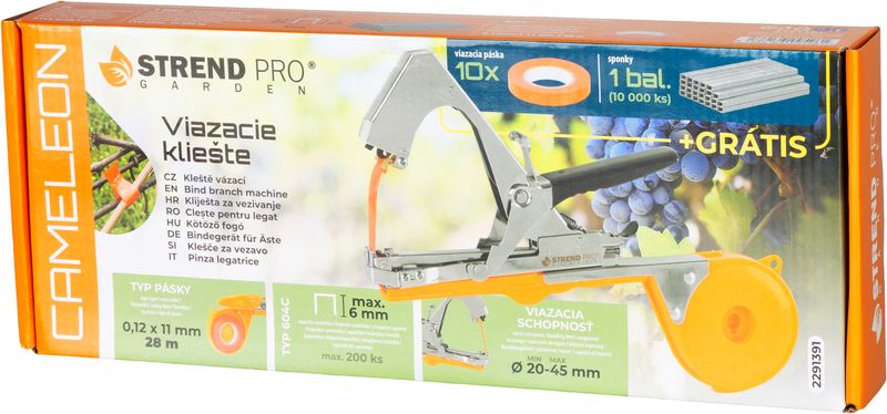 Cleste pentru legat plante Cameleon, set cu 10 benzi si 10000 capse