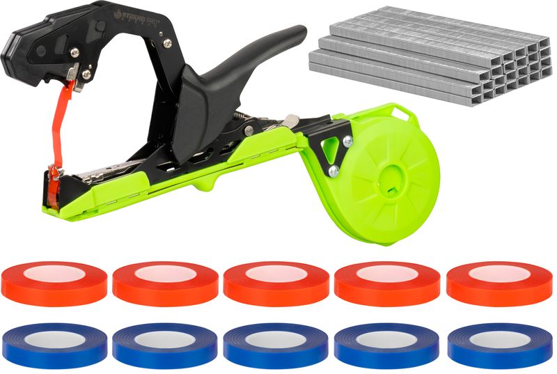 Cleste pentru legat plante Lizard, set cu 10 benzi si 10000 capse