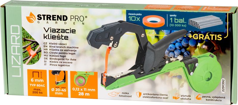 Cleste pentru legat plante Lizard, set cu 10 benzi si 10000 capse