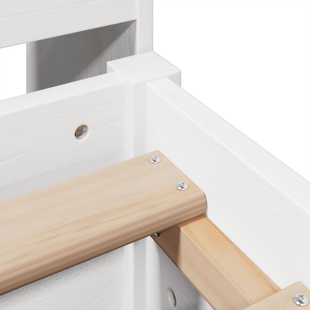 Cadru de pat fără saltea, alb, 135x190 cm, lemn masiv de pin GartenMobel Dekor