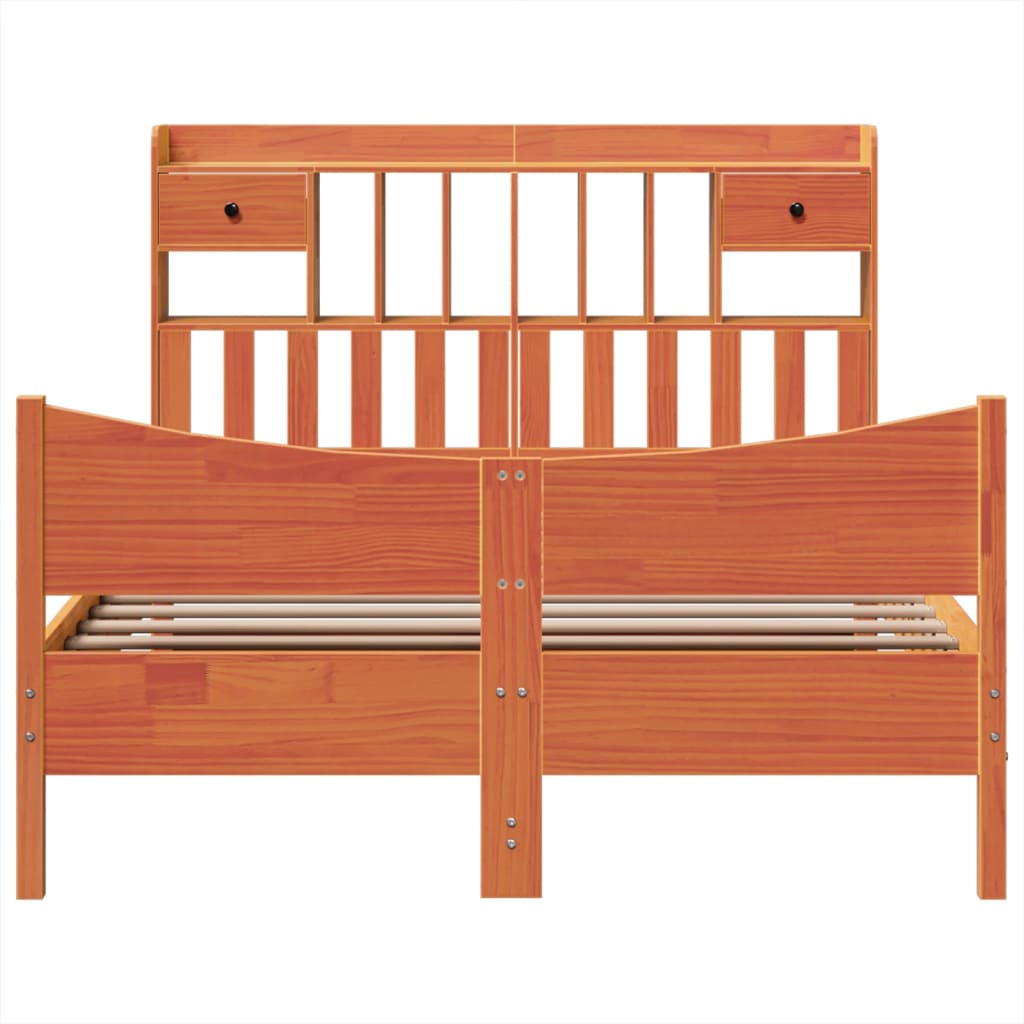 Cadru de pat fără saltea, maro ceruit 140x200 cm lemn masiv pin GartenMobel Dekor