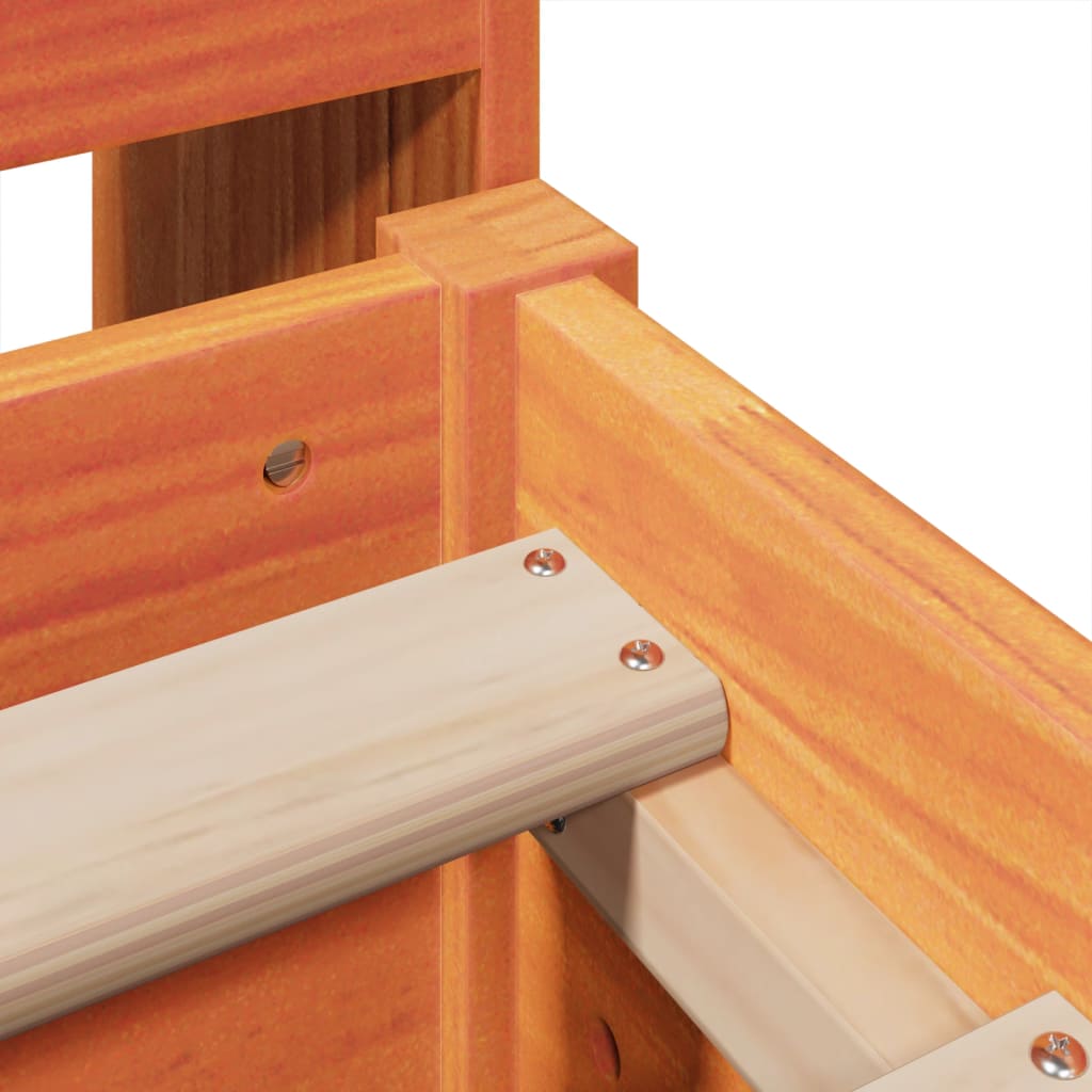 Cadru pat fără saltea, maro ceruit, 135x190 cm, lemn masiv pin GartenMobel Dekor