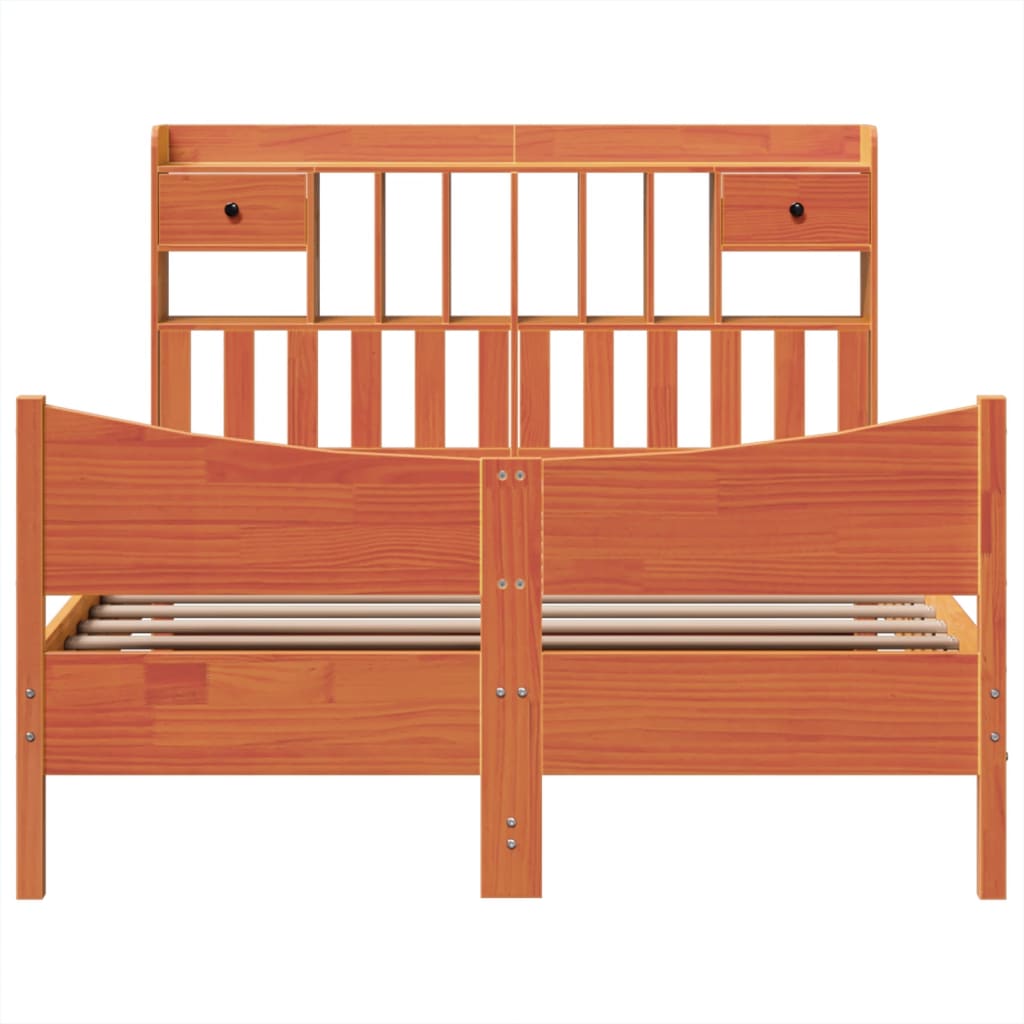 Cadru pat fără saltea, maro ceruit, 160x200 cm, lemn masiv pin GartenMobel Dekor