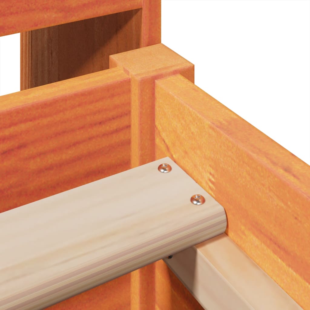 Cadru pat fără saltea, maro ceruit, 75x190 cm, lemn masiv pin GartenMobel Dekor