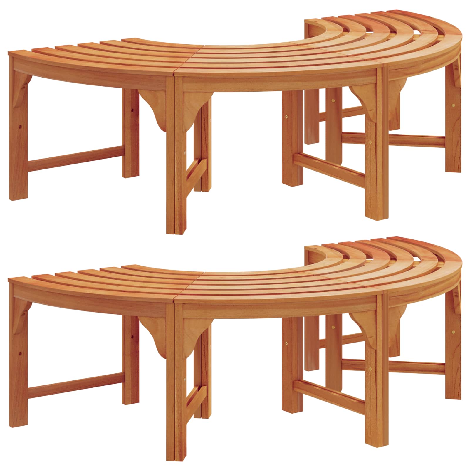 Bancă cu arbori 2 pcs natural 160 x 80 x 45cm GartenMobel Dekor