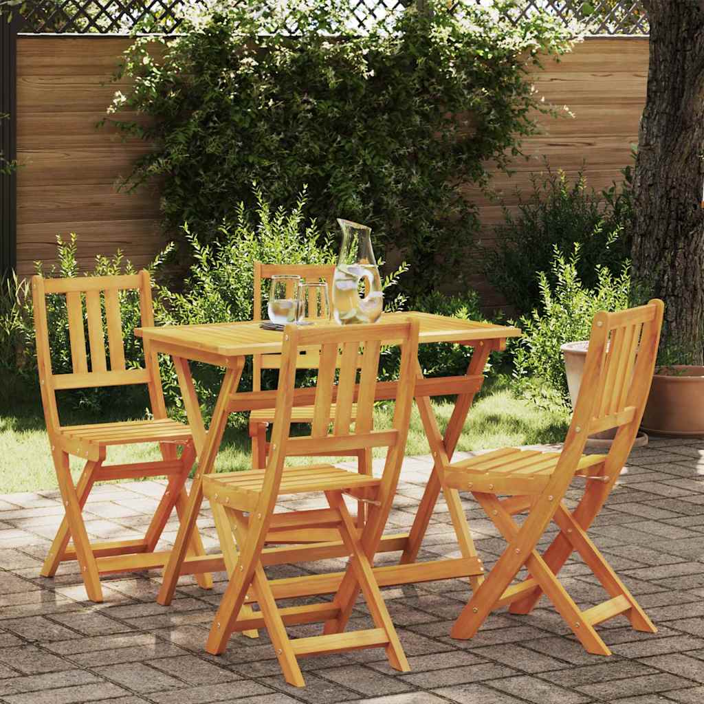 Set Bistro de Grădină 5 pcs Maro Lemn Solid de Acacia GartenMobel Dekor