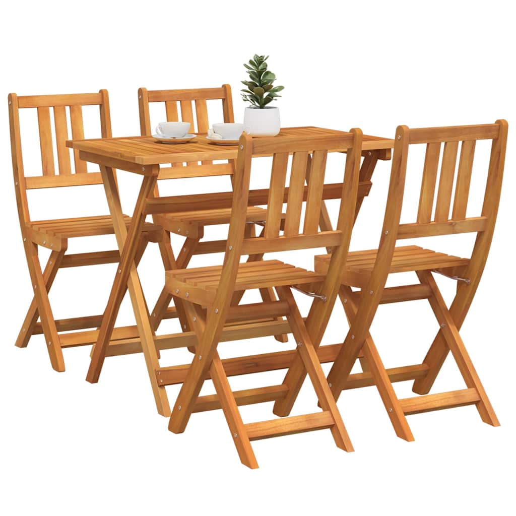 Set Bistro de Grădină 5 pcs Maro Lemn Solid de Acacia GartenMobel Dekor