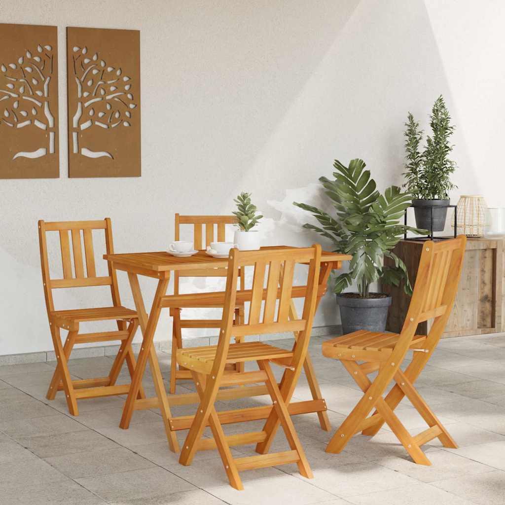 Set Bistro de Grădină 5 pcs Maro Lemn Solid de Acacia GartenMobel Dekor