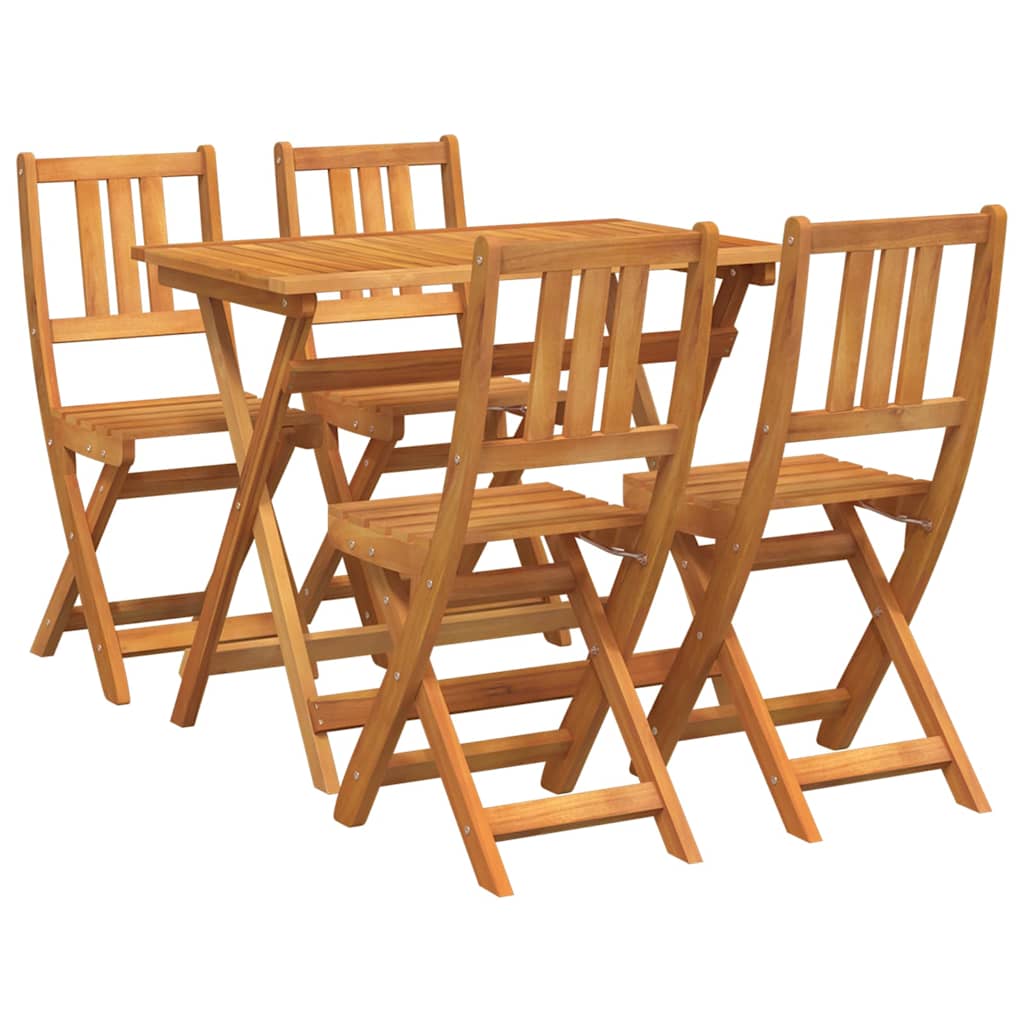 Set Bistro de Grădină 5 pcs Maro Lemn Solid de Acacia GartenMobel Dekor