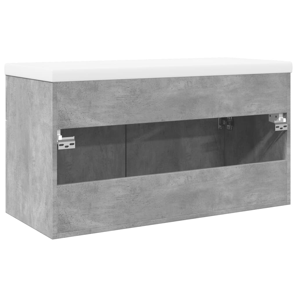 Dulap pentru chiuvetă de baie, lavoar încorporat, gri beton GartenMobel Dekor
