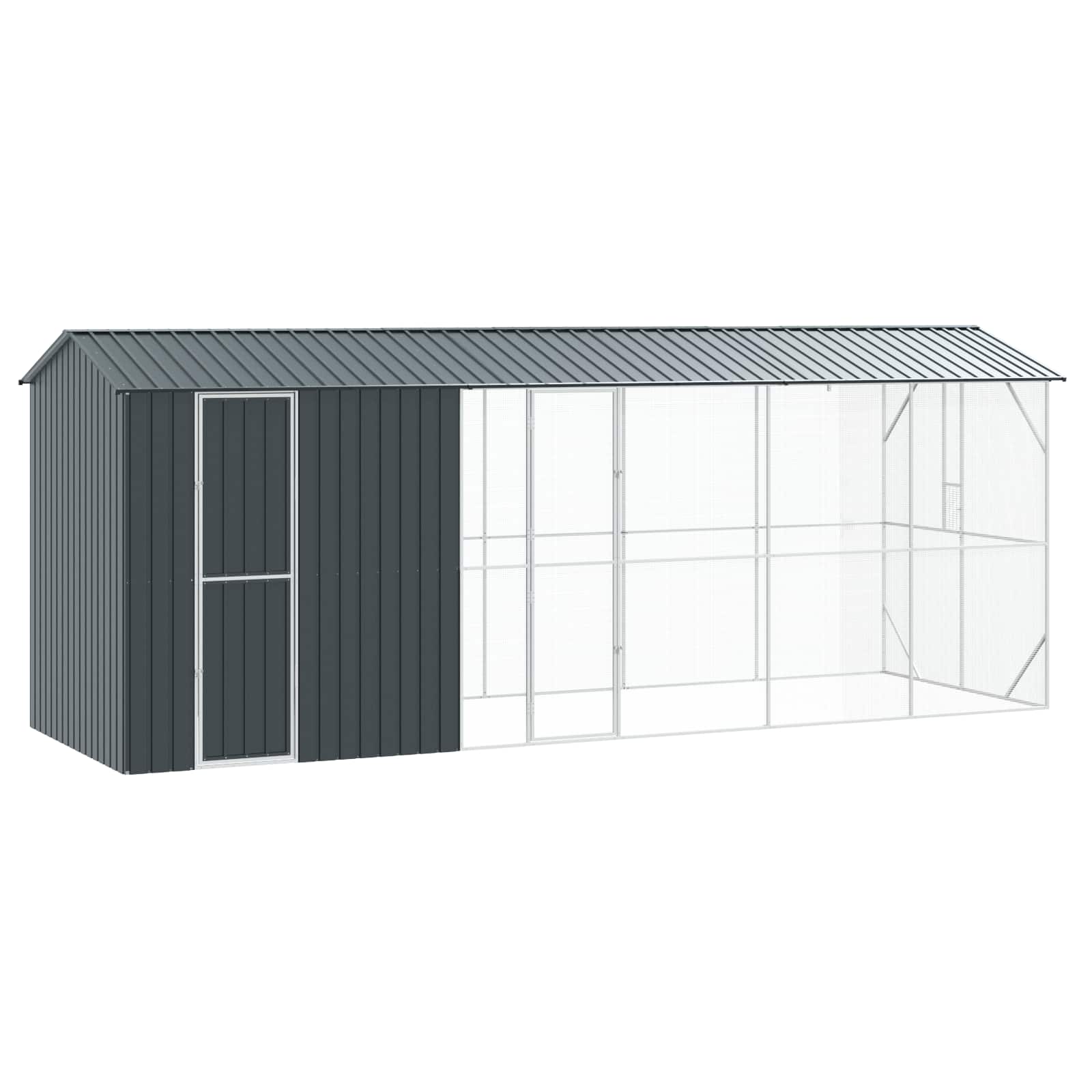 Cușcă pentru păsări Antracit 645 x 208 x 247 cm Oțel Galvanizat GartenMobel Dekor