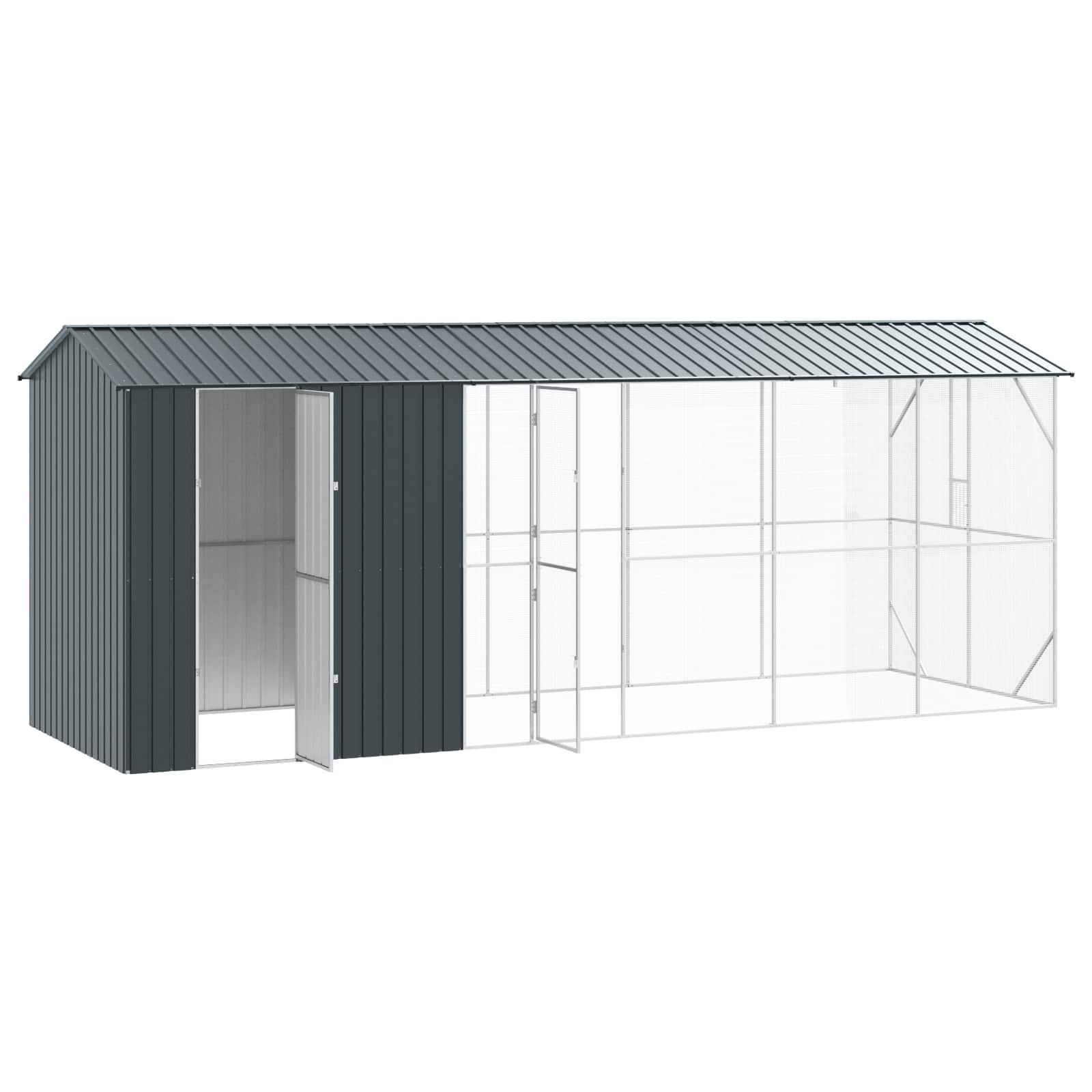 Cușcă pentru păsări Antracit 645 x 208 x 247 cm Oțel Galvanizat GartenMobel Dekor