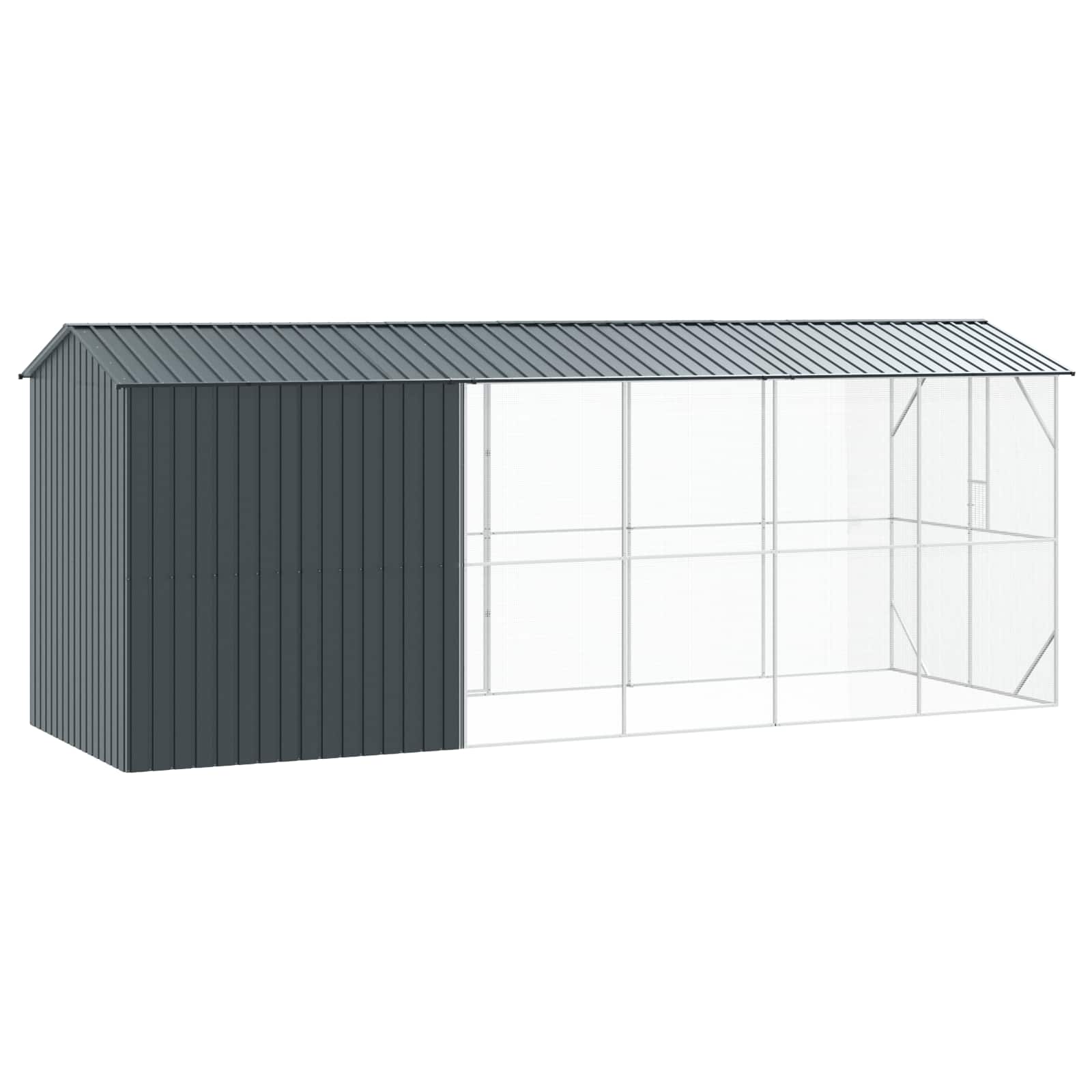 Cușcă pentru păsări Antracit 645 x 208 x 247 cm Oțel Galvanizat GartenMobel Dekor