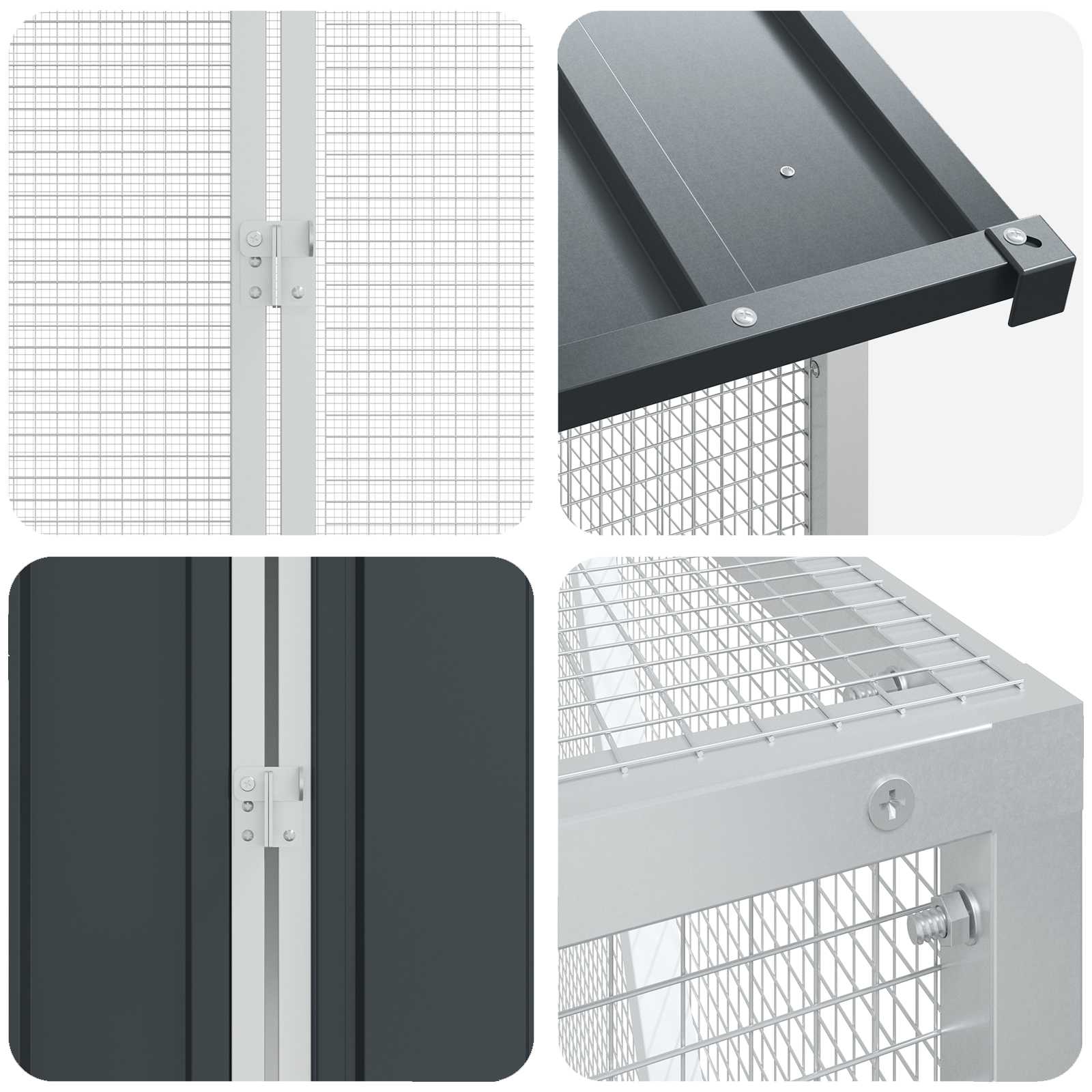 Cușcă pentru păsări cu depozitare Antracit 821,5 x 111 x 142 cm GartenMobel Dekor