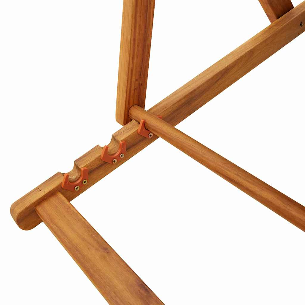 Scaun de plajă cu pernă 2 pcs Maro Lemn Solid de Acacia GartenMobel Dekor