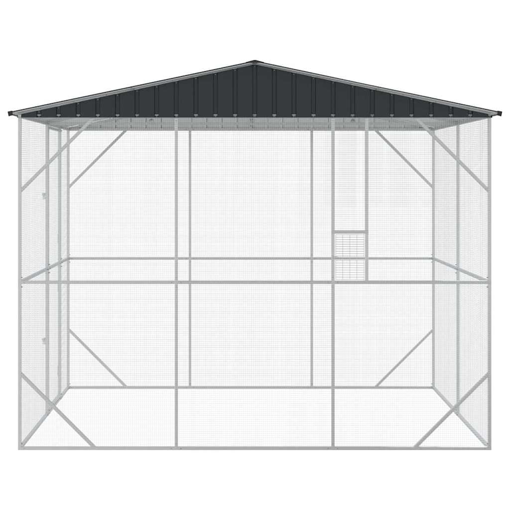 Cușcă pentru păsări Antracit 227 x 310 x 247 cm Oțel Galvanizat GartenMobel Dekor