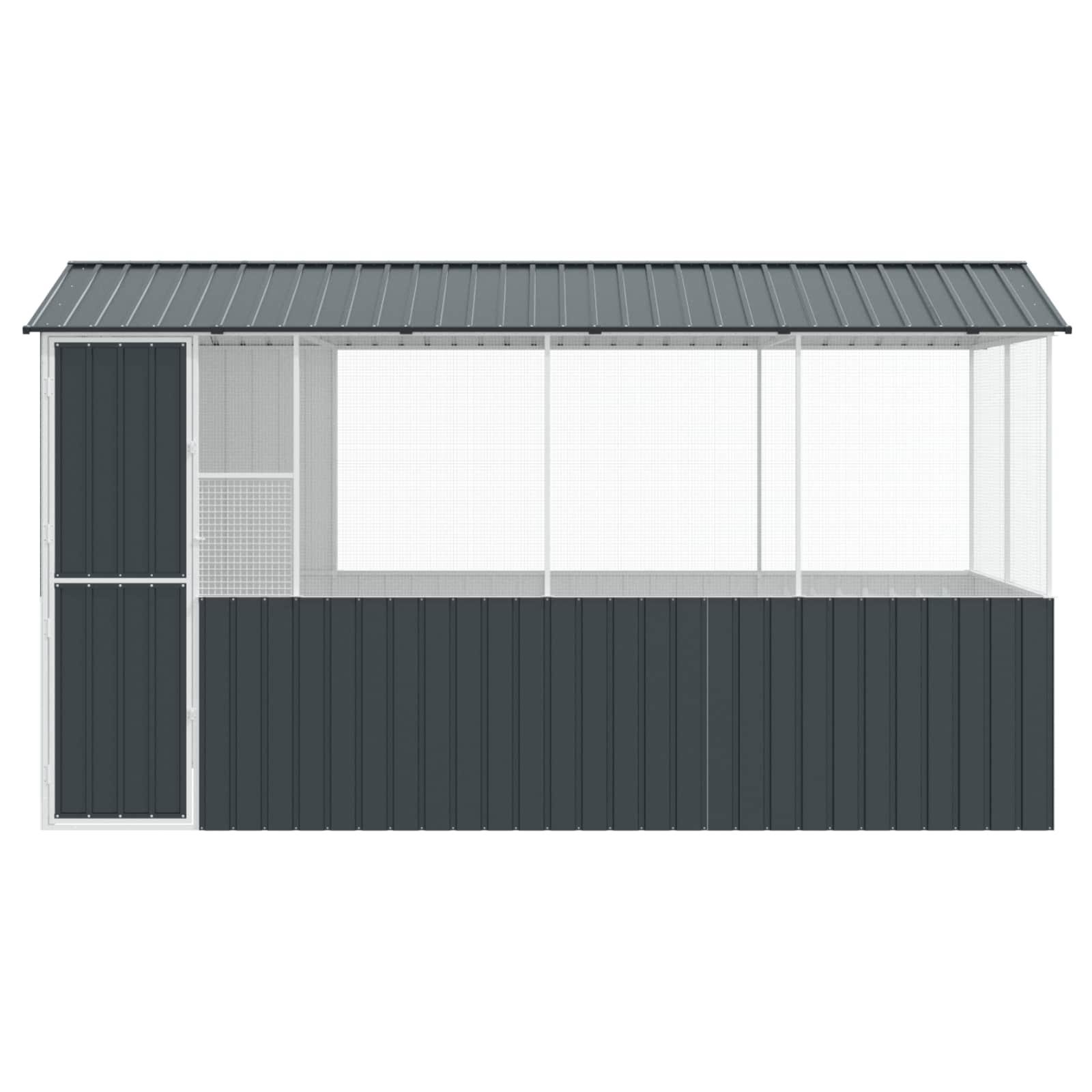 Cușcă pentru păsări Antracit 410 x 210 x 230 cm Oțel Galvanizat GartenMobel Dekor
