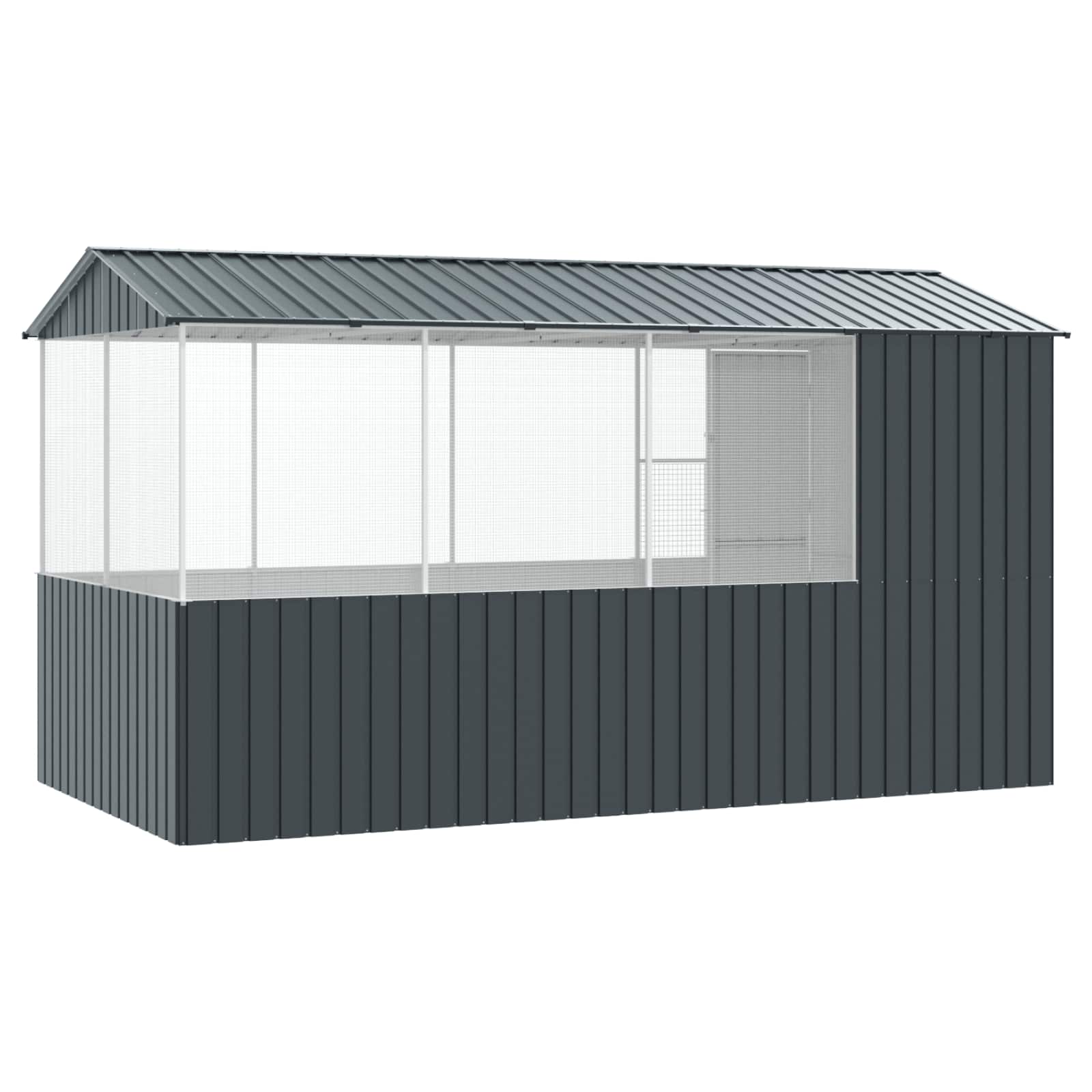 Cușcă pentru păsări Antracit 410 x 210 x 230 cm Oțel Galvanizat GartenMobel Dekor