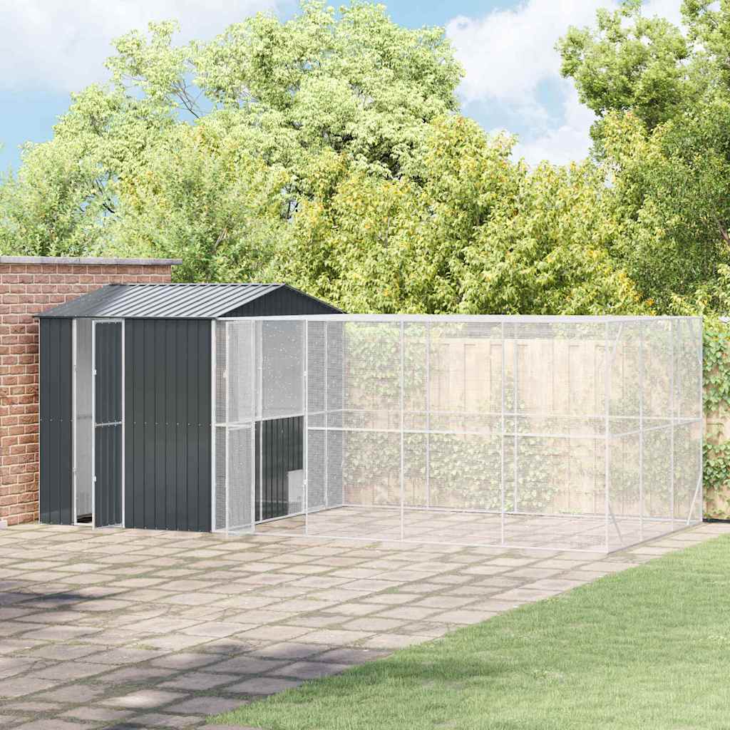 Cușcă pentru păsări Antracit 635 x 304 x 247 cm Oțel Galvanizat GartenMobel Dekor