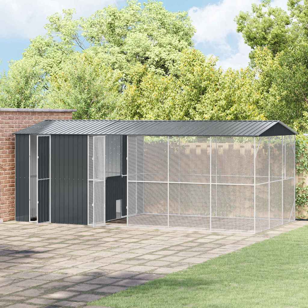 Cușcă pentru păsări Antracit 645 x 310 x 247 cm Oțel Galvanizat GartenMobel Dekor