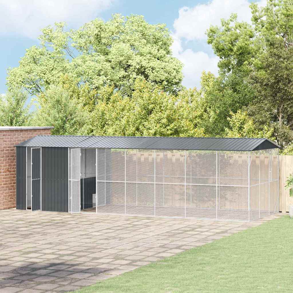 Cușcă pentru păsări Antracit 860 x 310 x 247 cm Oțel Galvanizat GartenMobel Dekor