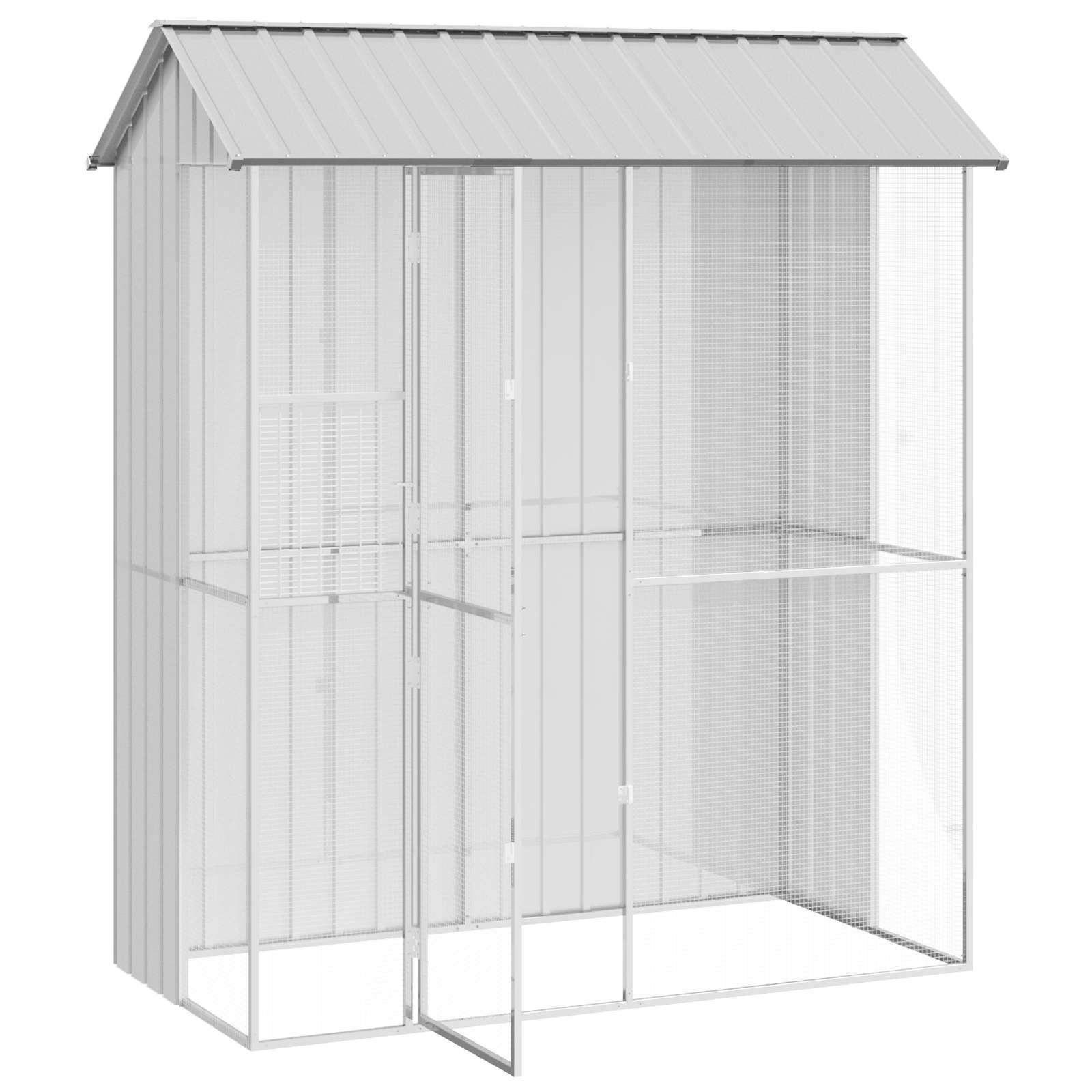 Cușcă pentru păsări Gri 215 x 110 x 247 cm Oțel Galvanizat GartenMobel Dekor