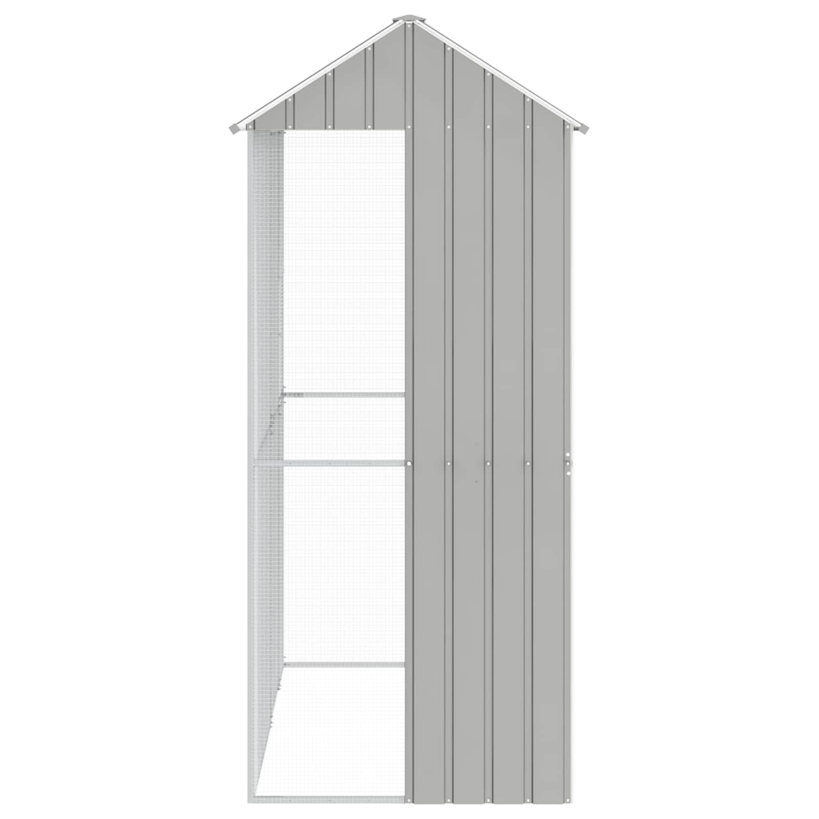 Cușcă pentru păsări Gri 215 x 110 x 247 cm Oțel Galvanizat GartenMobel Dekor