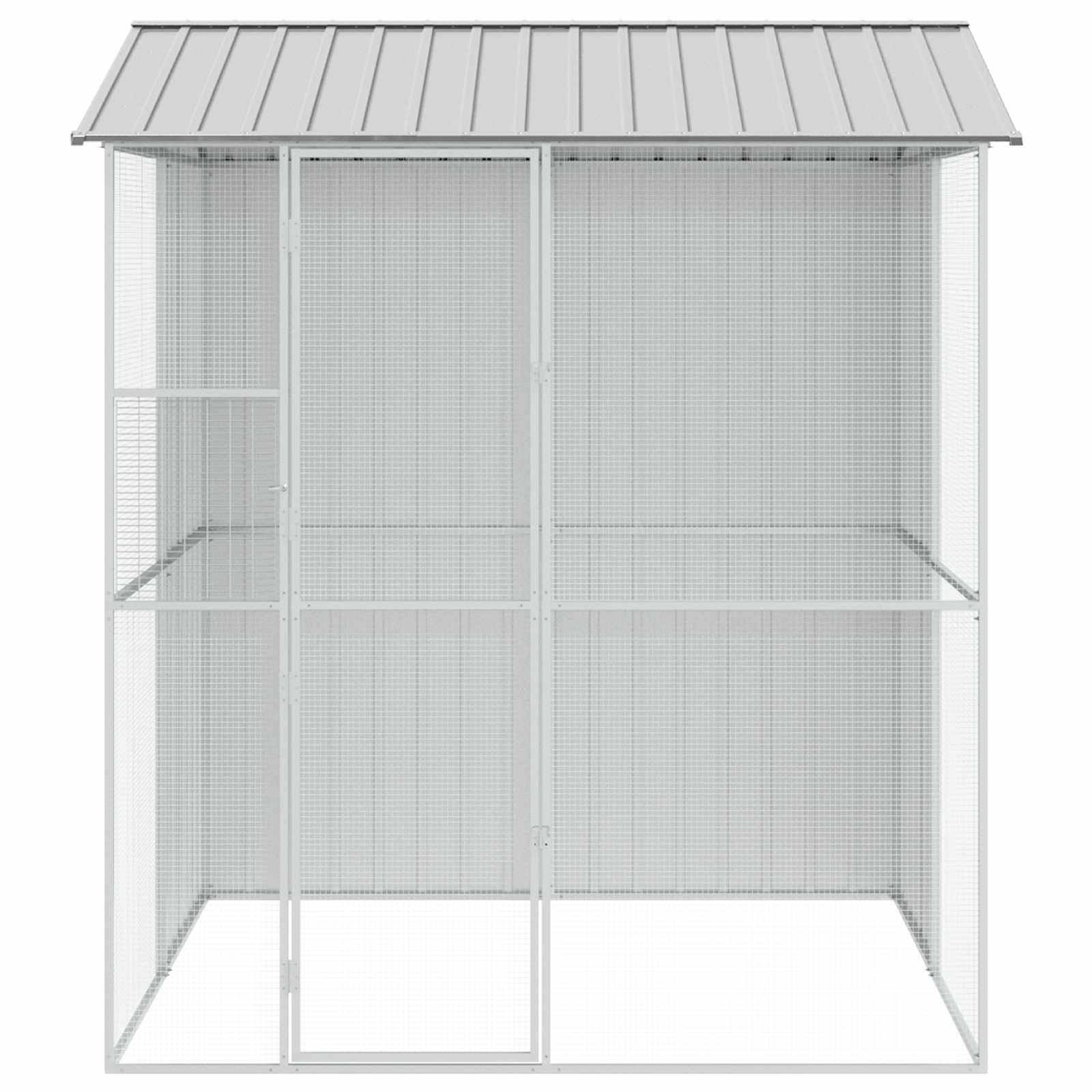 Cușcă pentru păsări Gri 215 x 210 x 247 cm Oțel Galvanizat GartenMobel Dekor
