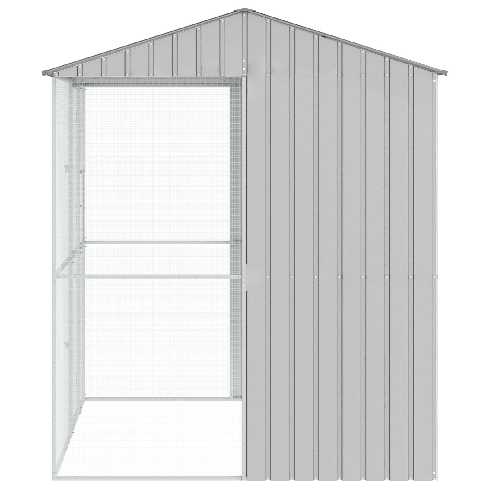 Cușcă pentru păsări Gri 215 x 210 x 247 cm Oțel Galvanizat GartenMobel Dekor